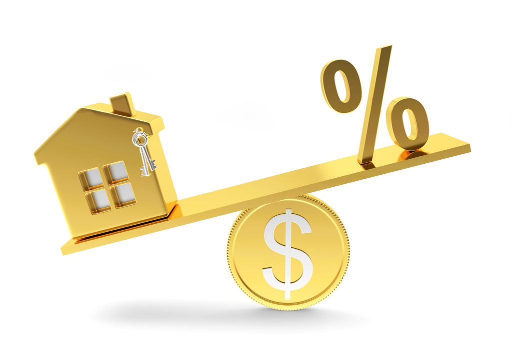 House and percentage sign balancing act